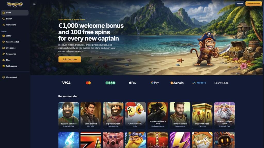 winner island nederlandse online casino homepage